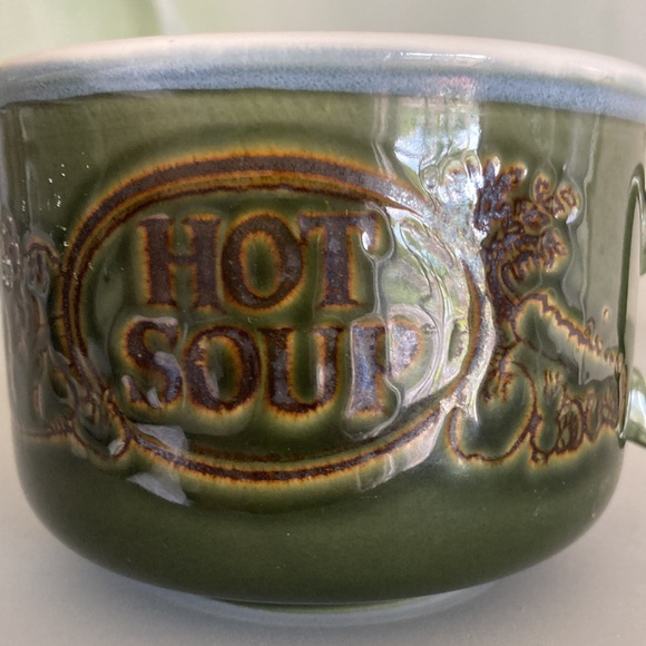 Large Hot Soup Mug Made in ENGLAND Pottery Mug Dark Green - Picture 5 of 10